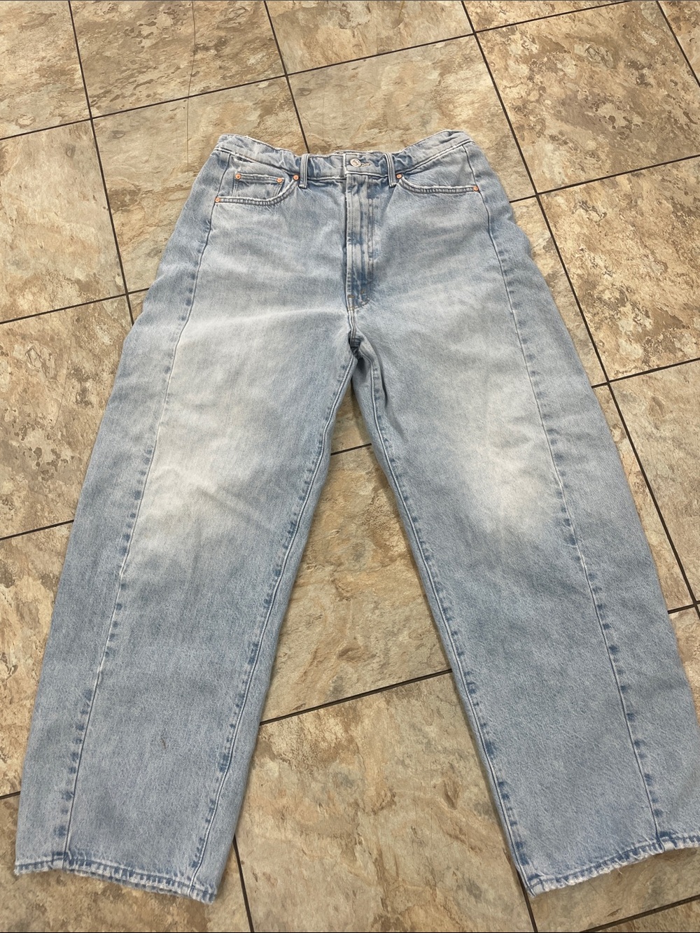 Mother Superior The Full Pipe Flood Denim Jeans Back Pedal Blue Women’s Size 29